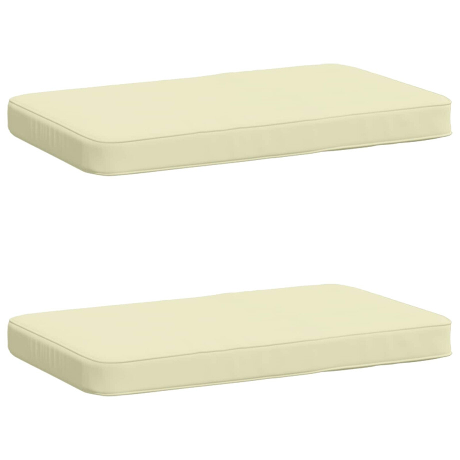 vidaXL 2-delige Bankkussens VUGHT 2 pcs 100% Polyester Crèmekleurig afbeelding 1