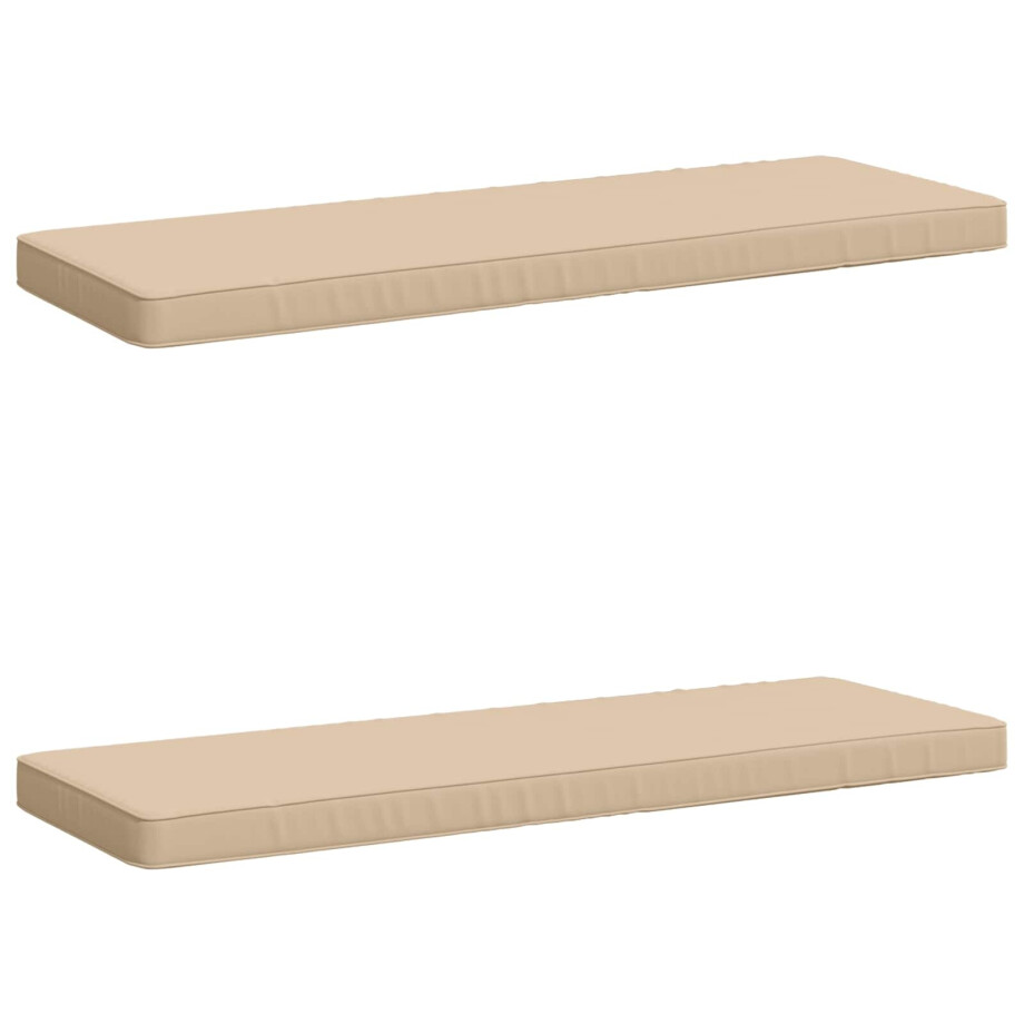 vidaXL 2-delige Bankkussens VUGHT 2 st 100% Polyester Crèmekleurig afbeelding 1