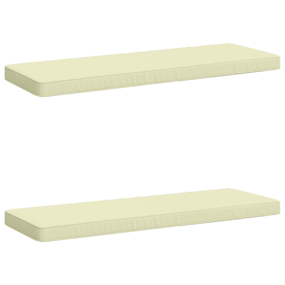 vidaXL 2-delige Bankkussens VUGHT 2 st 100% Polyester Crèmekleurig afbeelding 1