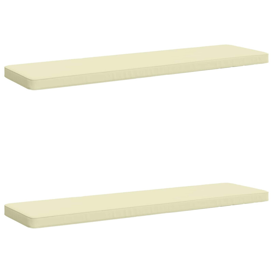 vidaXL 2-delige Bankkussens VUGHT 2 st 100% Polyester Crèmekleurig afbeelding 1