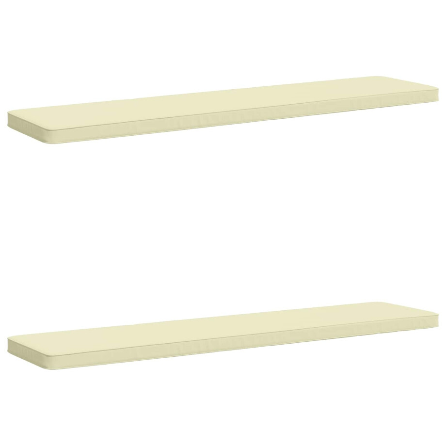 vidaXL 2-delige Bankkussens VUGHT 2 st 100% Polyester Crèmekleurig afbeelding 1