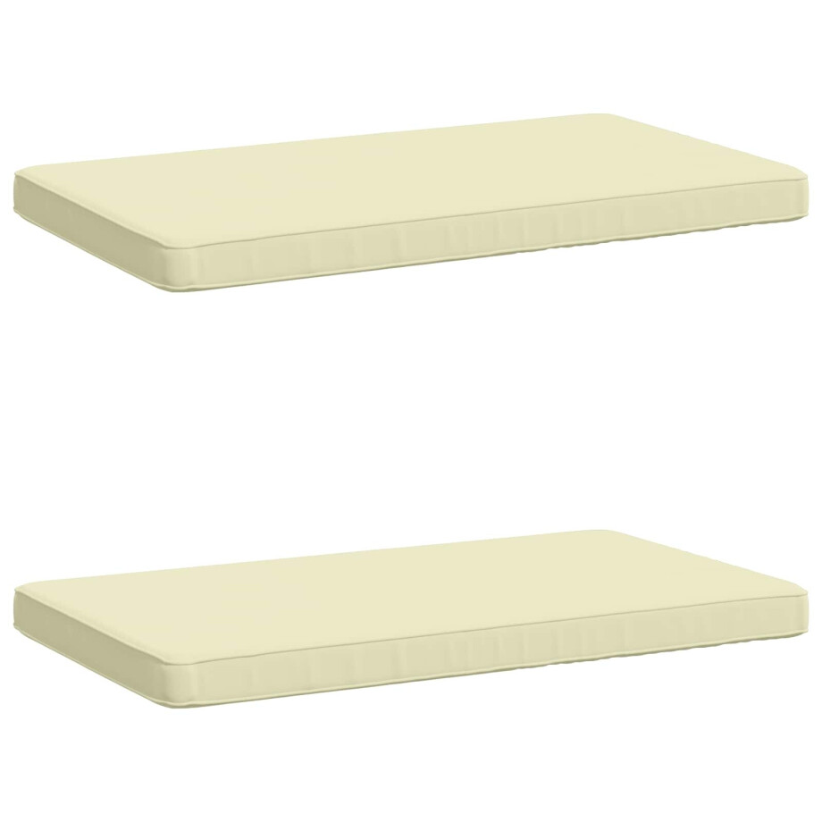 vidaXL 2-delige Bankkussens VUGHT 2 st 100% Polyester Crèmekleurig afbeelding 1