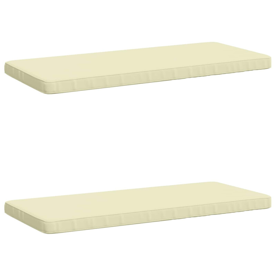 vidaXL 2-delige Bankkussens VUGHT 2 st 100% Polyester Crèmekleurig afbeelding 1