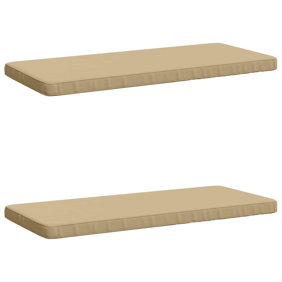 vidaXL 2-delige Bankkussens VUGHT 2 st 100% Polyester Beige afbeelding 1