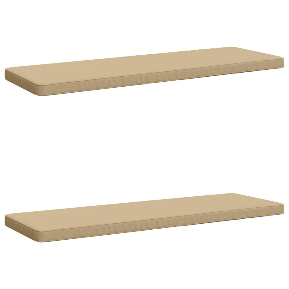 vidaXL 2-delige Bankkussens VUGHT 2 st 100% Polyester Beige afbeelding 1