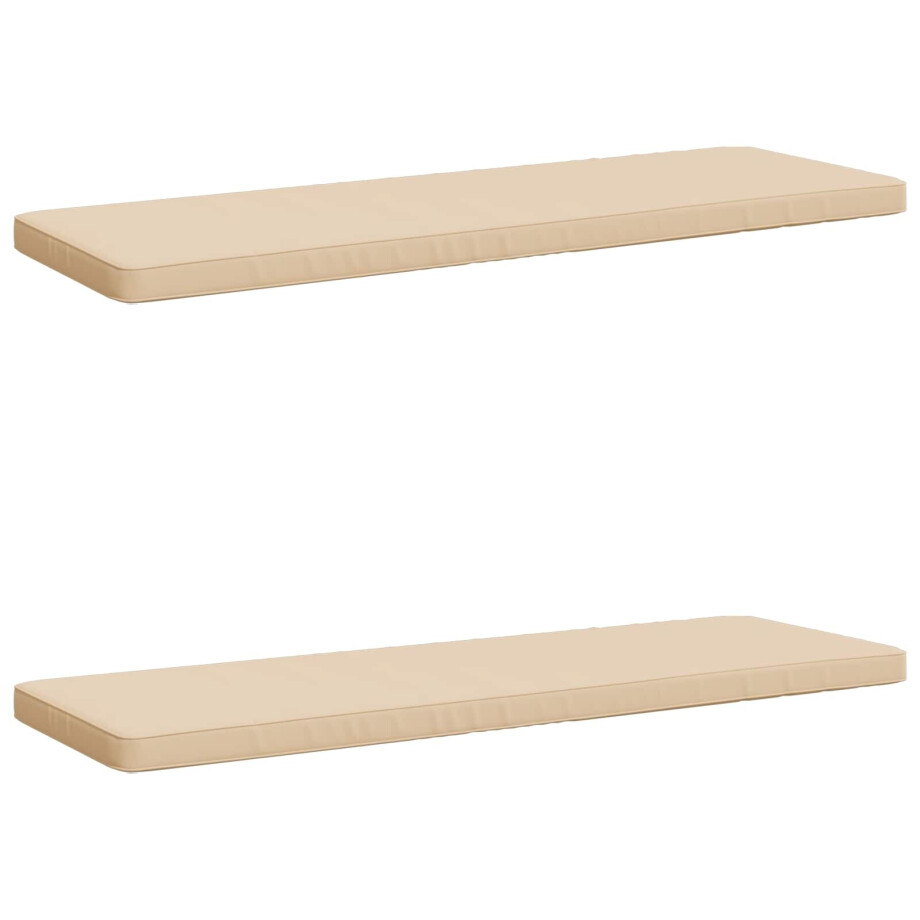vidaXL 2-delige Bankkussens VUGHT 2 st 100% Polyester Crèmekleurig afbeelding 1