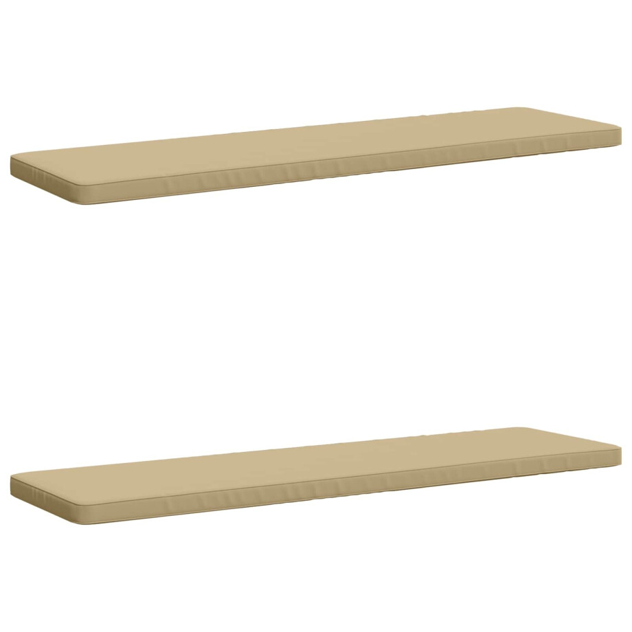 vidaXL 2-delige Bankkussens VUGHT 2 st 100% Polyester Beige afbeelding 1
