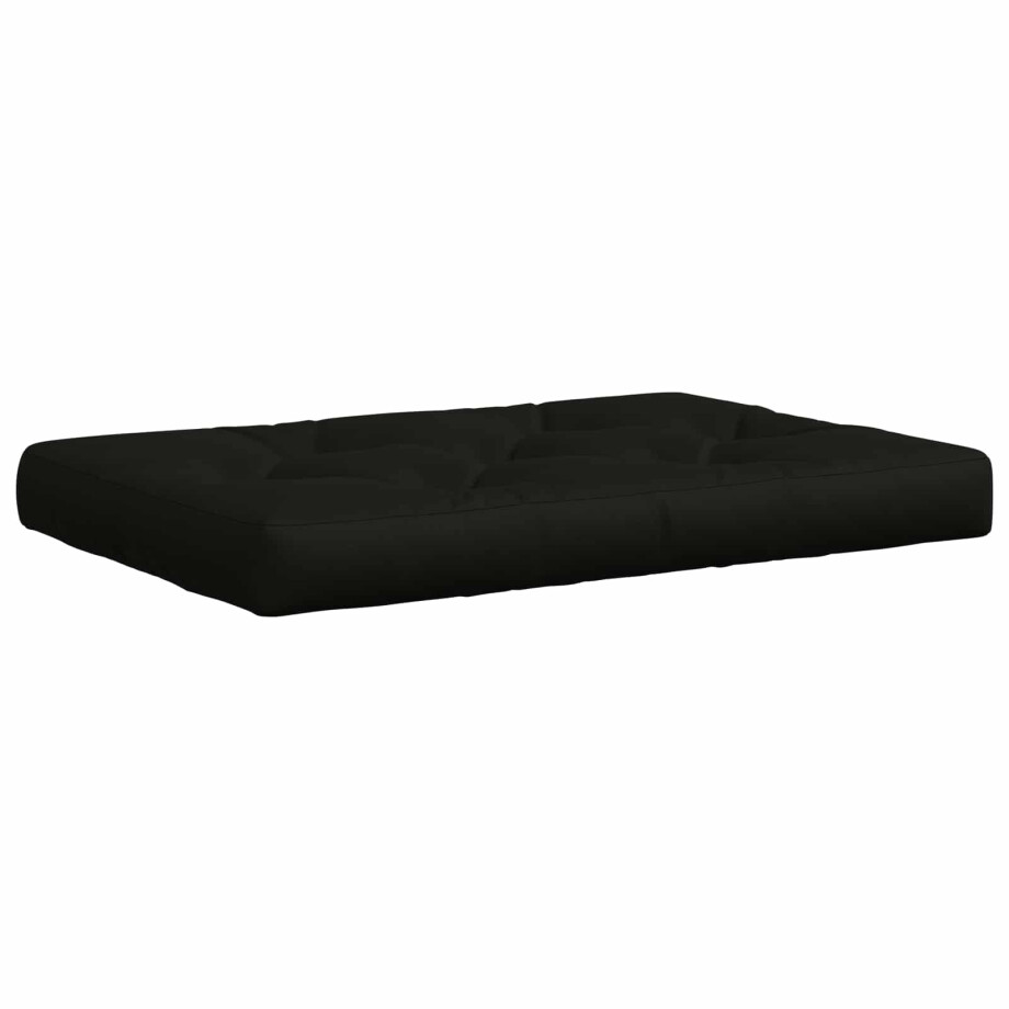 vidaXL Pallet Zitkussen VIANEN 100% Polyester Zwart 120 x 60 x 12 cm afbeelding 1