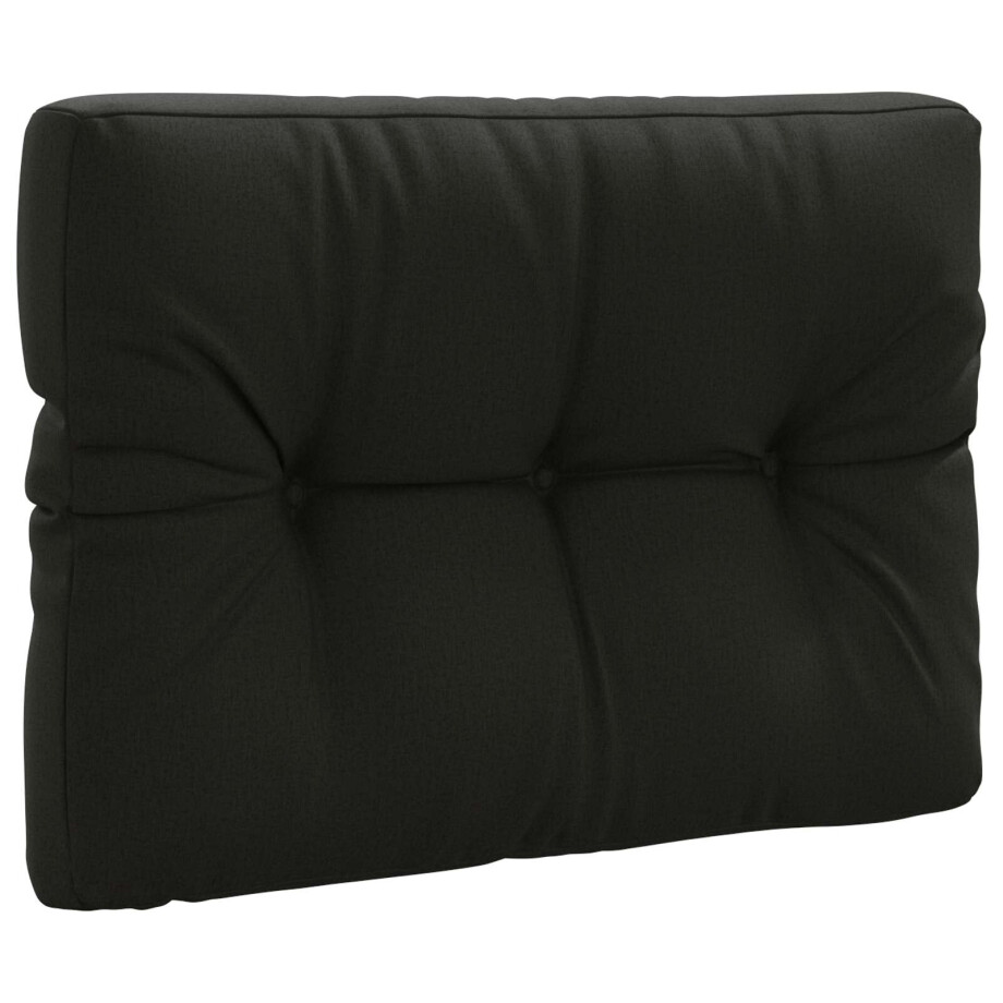 vidaXL Pallet Rugkussen VIANEN 100% Polyester Zwart 70 x 50 x 12 cm afbeelding 1