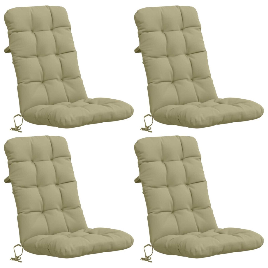 vidaXL 4-delige Hoogrug Kussen VIANEN 4 pcs 100% Polyester Lichtgroen afbeelding 1