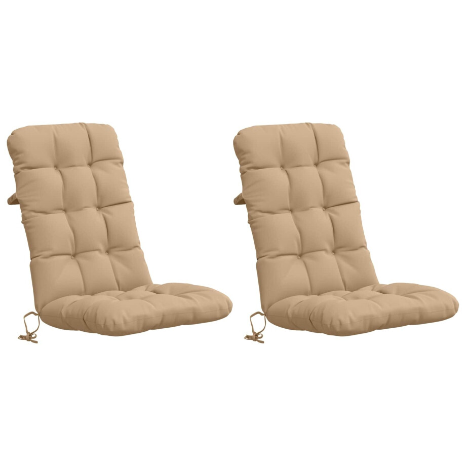 vidaXL 2-delige Hoogrug Kussen VIANEN 2 pcs 100% Polyester Zand afbeelding 1