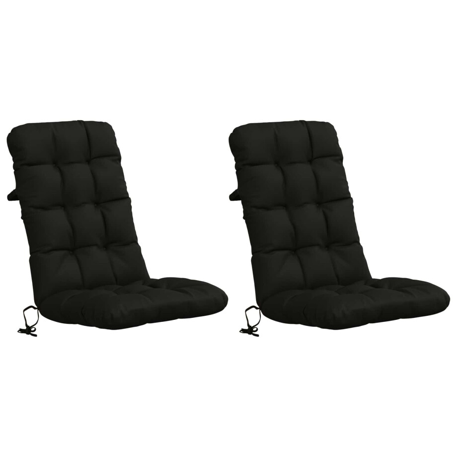 vidaXL 2-delige Hoogrug Kussen VIANEN 2 pcs 100% Polyester Zwart afbeelding 1