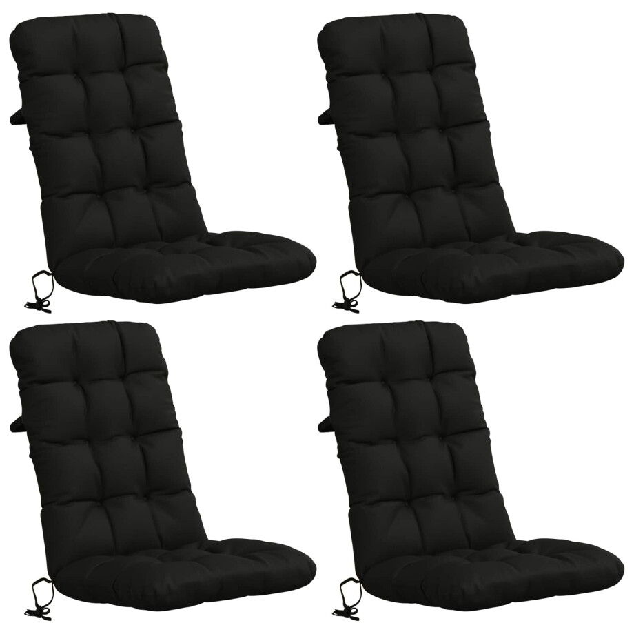 vidaXL 4-delige Hoogrug Kussen VIANEN 4 pcs 100% Polyester Zwart afbeelding 1