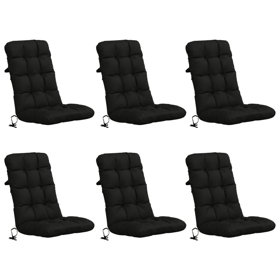 vidaXL 6-delige Hoogrug Kussen VIANEN 6 pcs 100% Polyester Zwart vidaXL 6-delige Hoogrug Kussen VIANEN 6 pcs 100% Polyester Zwart afbeelding 1