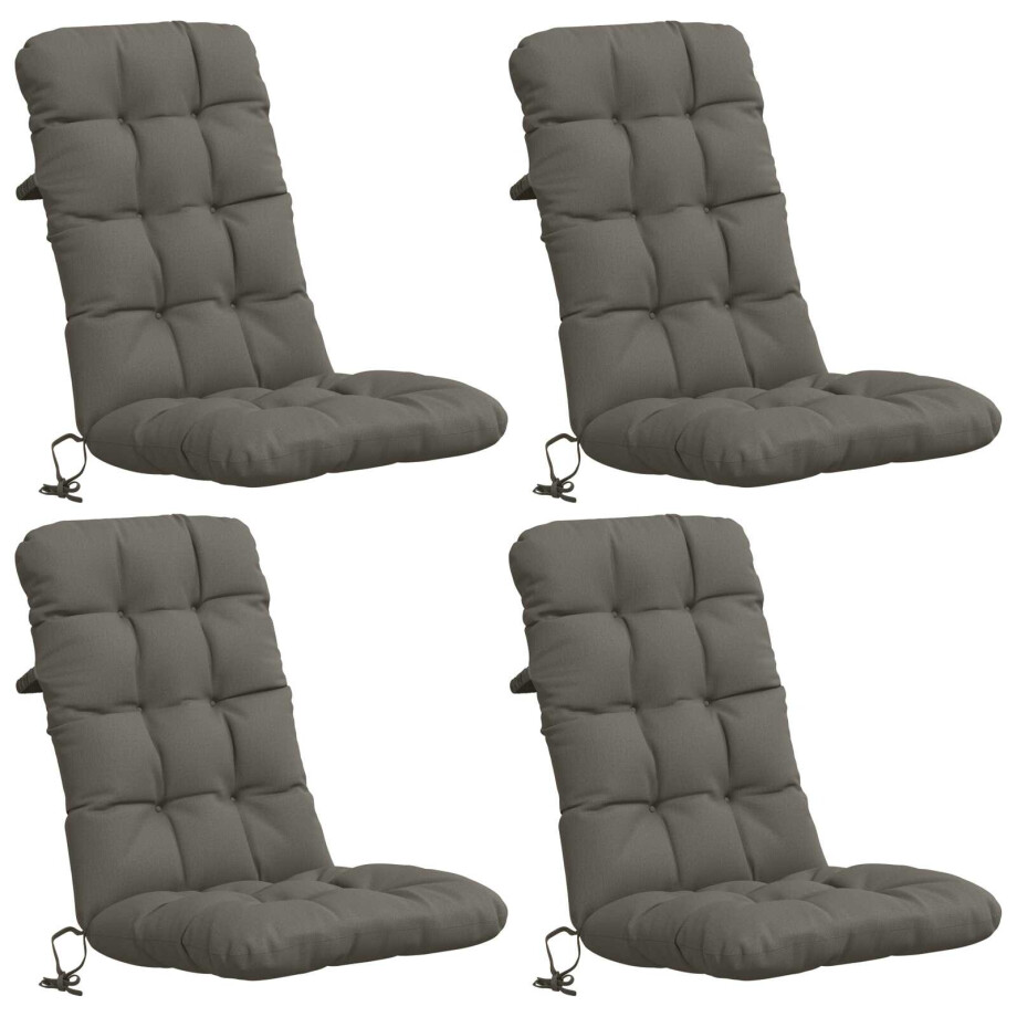 vidaXL 4-delige Hoogrug Kussen VIANEN 4 pcs 100% Polyester Grijs afbeelding 1