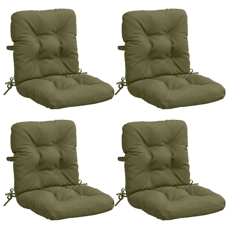 vidaXL 4-delige Hoogrug Kussen VIANEN 4 pcs 100% Polyester Olijfgroen afbeelding 1