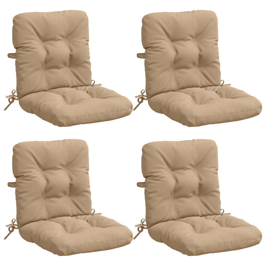 vidaXL 4-delige Hoogrug Kussen VIANEN 4 pcs 100% Polyester Zand afbeelding 1