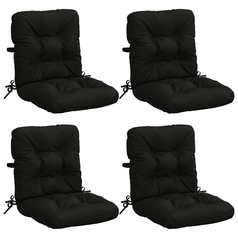 vidaXL 4-delige Hoogrug Kussen VIANEN 4 pcs 100% Polyester Zwart afbeelding 1