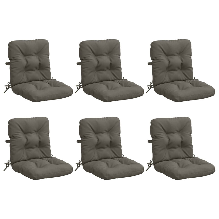 vidaXL 6-delige Hoogrug Kussen VIANEN 6 pcs 100% Polyester Grijs afbeelding 1
