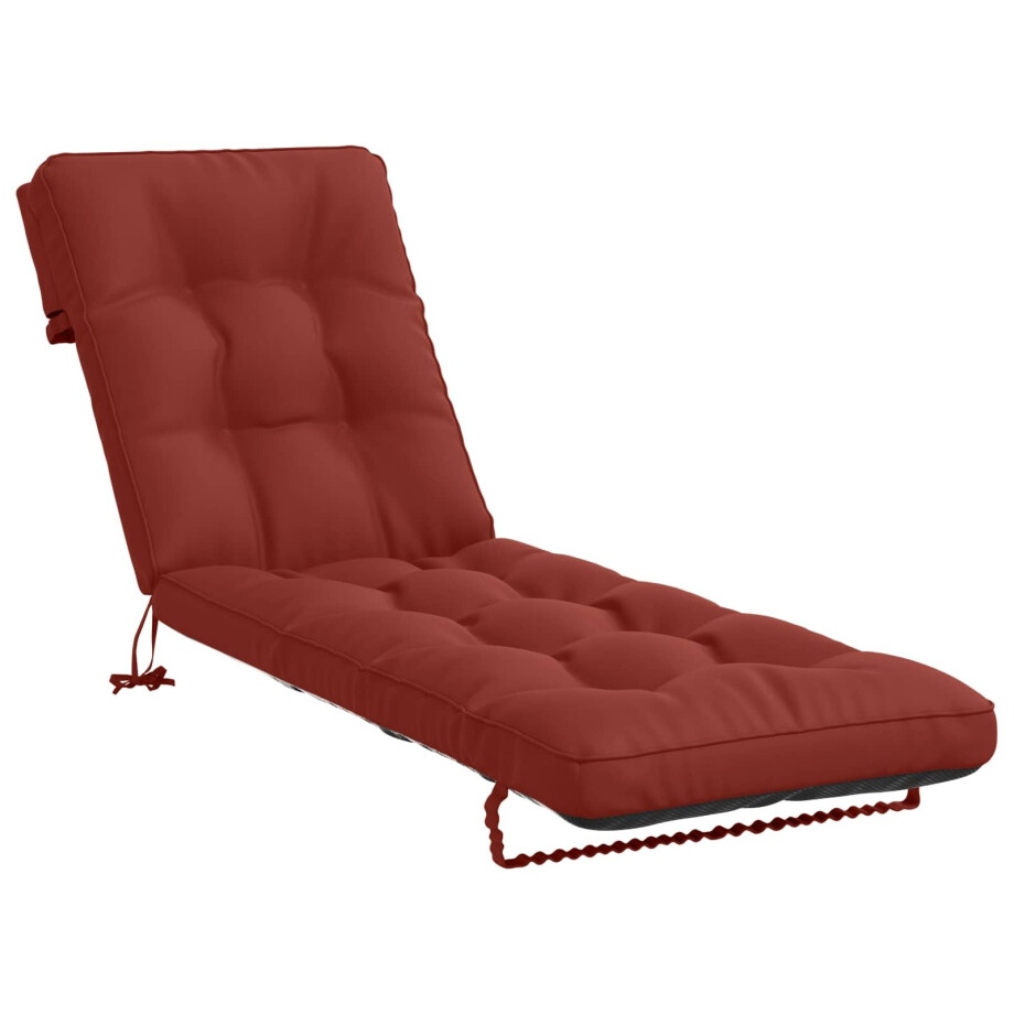vidaXL Ligstoel Kussen VIANEN 100% Polyester Rood 200 x 50 x 8 cm vidaXL Ligstoel Kussen VIANEN 100% Polyester Rood 200 x 50 x 8 cm afbeelding 1