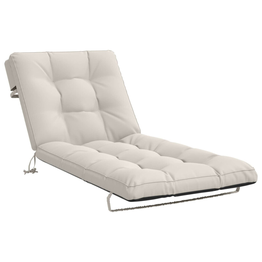 vidaXL Ligstoel Kussen VIANEN 100% Polyester Wit 200 x 70 x 8 cm vidaXL Ligstoel Kussen VIANEN 100% Polyester Wit 200 x 70 x 8 cm afbeelding 1
