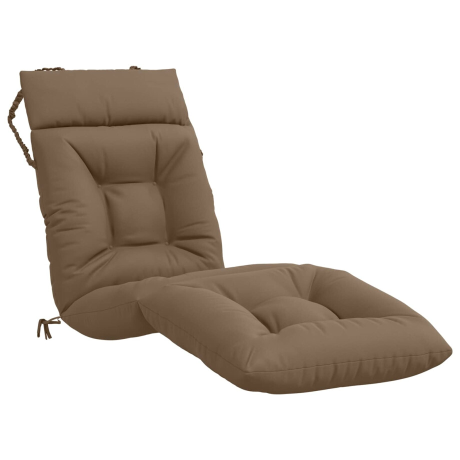 vidaXL Ligstoel Kussen VIANEN 100% Polyester Taupe 200 x 50 x 8 cm afbeelding 1