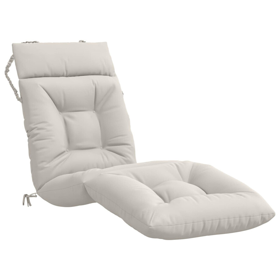 vidaXL Ligstoel Kussen VIANEN 100% Polyester Wit 200 x 60 x 8 cm afbeelding 1