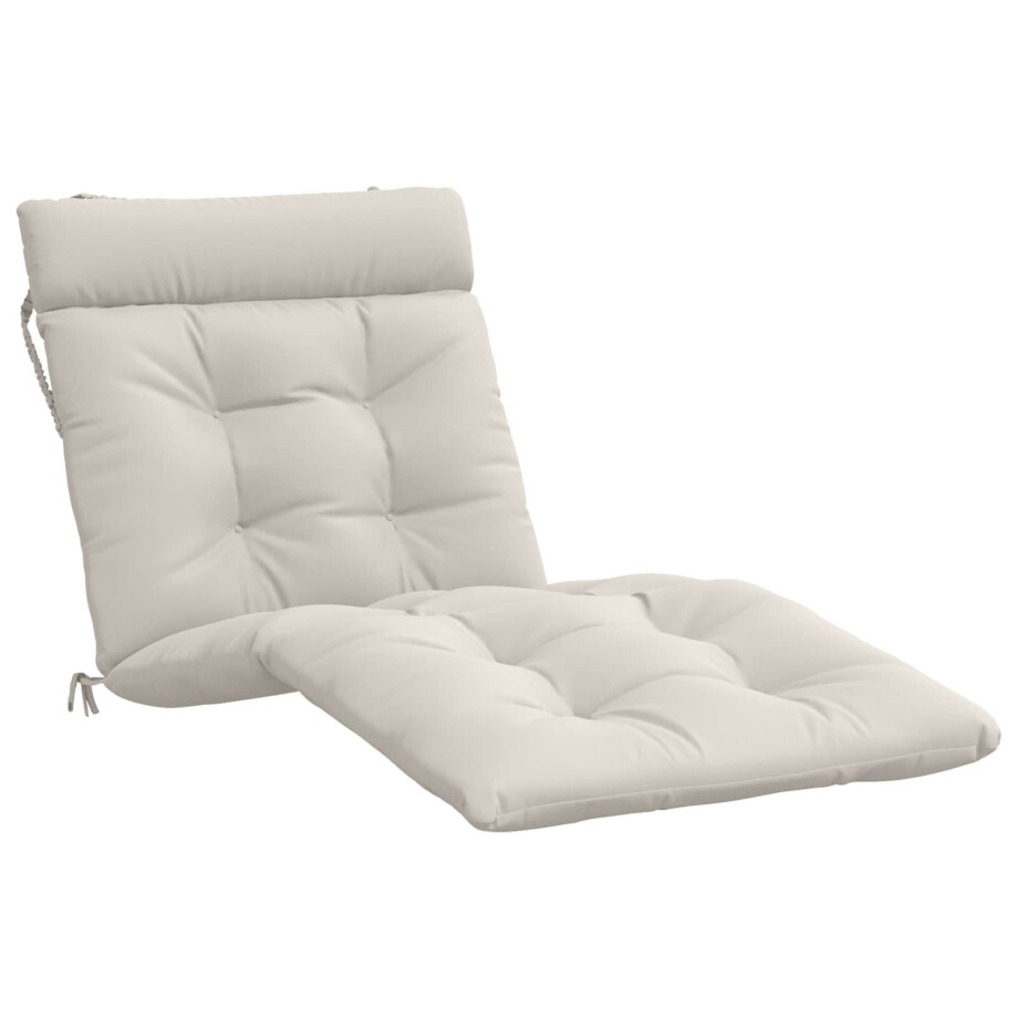 vidaXL Ligstoel Kussen VIANEN 100% Polyester Wit 200 x 90 x 8 cm afbeelding 1