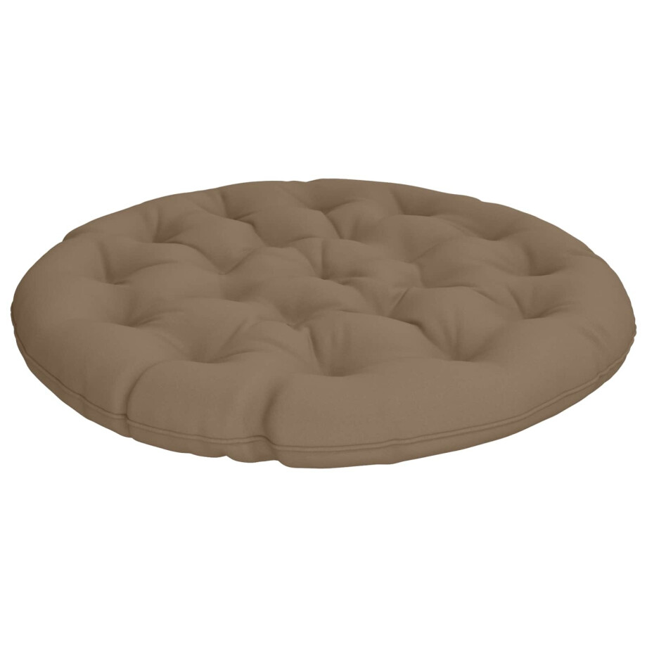 vidaXL Papasan Stoel Kussen VIANEN 100% Polyester Taupe Ø 130 x 12 cm afbeelding 1