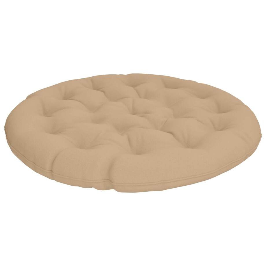 vidaXL Papasan Stoel Kussen VIANEN 100% Polyester Zand Ø 130 x 12 cm afbeelding 1