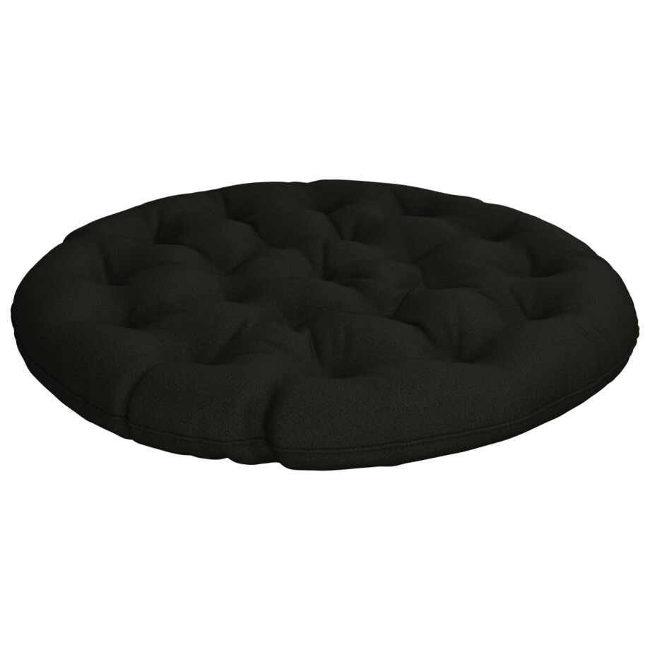 vidaXL Papasan Stoel Kussen VIANEN 100% Polyester Zwart Ø 130 x 12 cm afbeelding 1