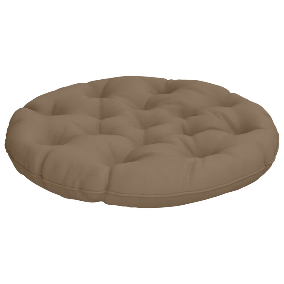vidaXL Hangstoel Kussen VIANEN 100% Polyester Taupe Ø 80 x 12 cm afbeelding 1