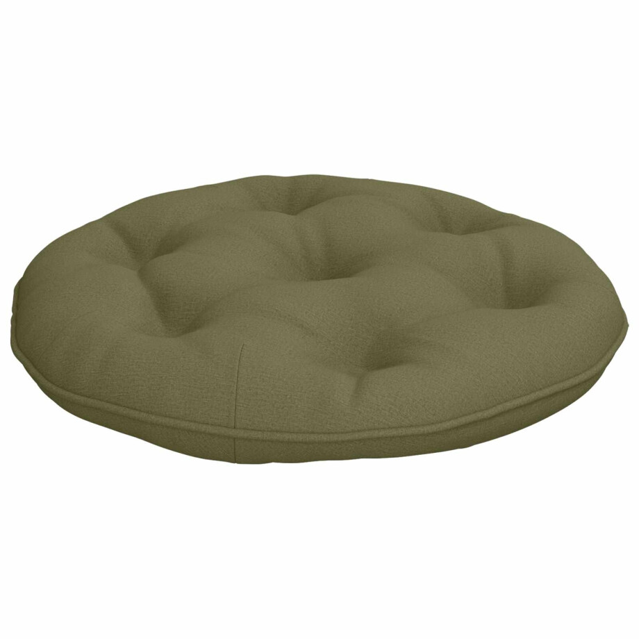 vidaXL Hangstoel Kussen VIANEN 100% Polyester Olijfgroen Ø 50 x 10 cm afbeelding 1