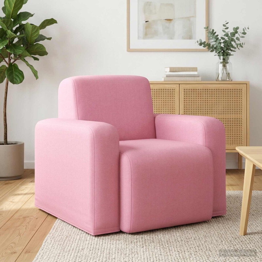 vidaXL Fauteuil Roze Stof vidaXL Fauteuil Roze Stof afbeelding 1