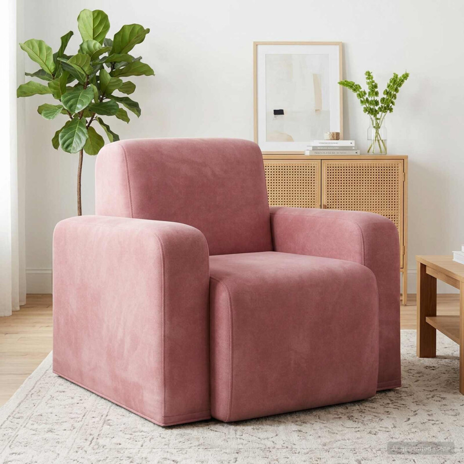 vidaXL Fauteuil Roze fluweel vidaXL Fauteuil Roze fluweel afbeelding 1