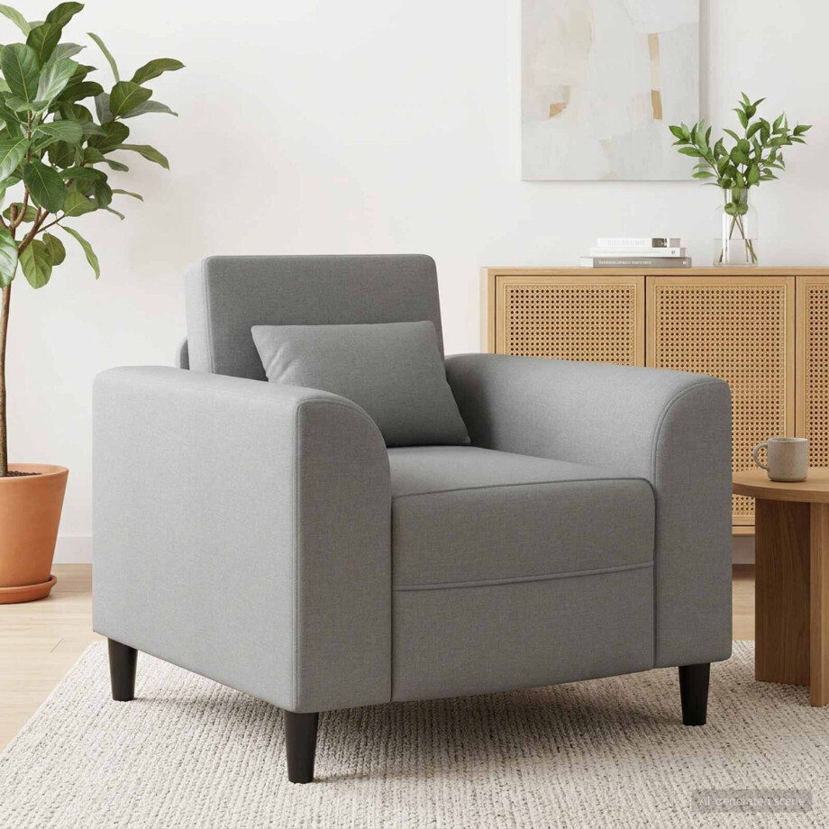 vidaXL Fauteuil Lichtgrijs Stof vidaXL Fauteuil Lichtgrijs Stof afbeelding 1