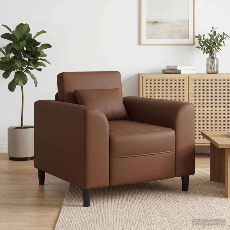 vidaXL Fauteuil Bruin Kunstleer afbeelding 1