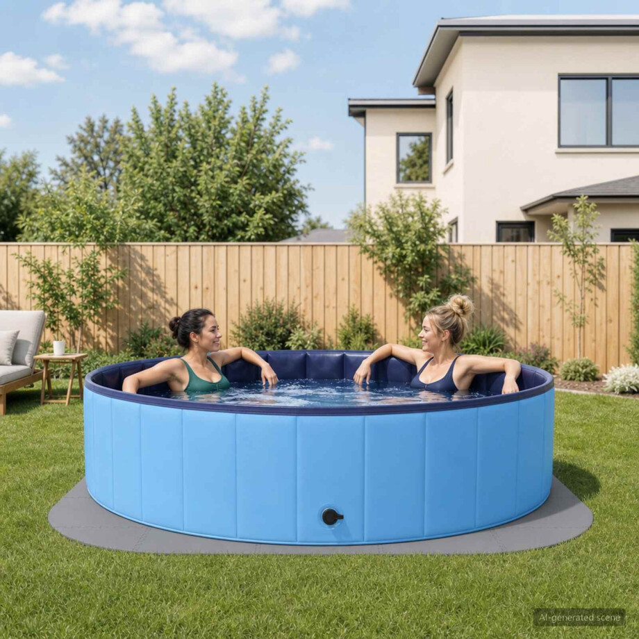 vidaXL Zwembadmat 25 st Ø 292 cm Rond EVA-schuim Grijs afbeelding 1