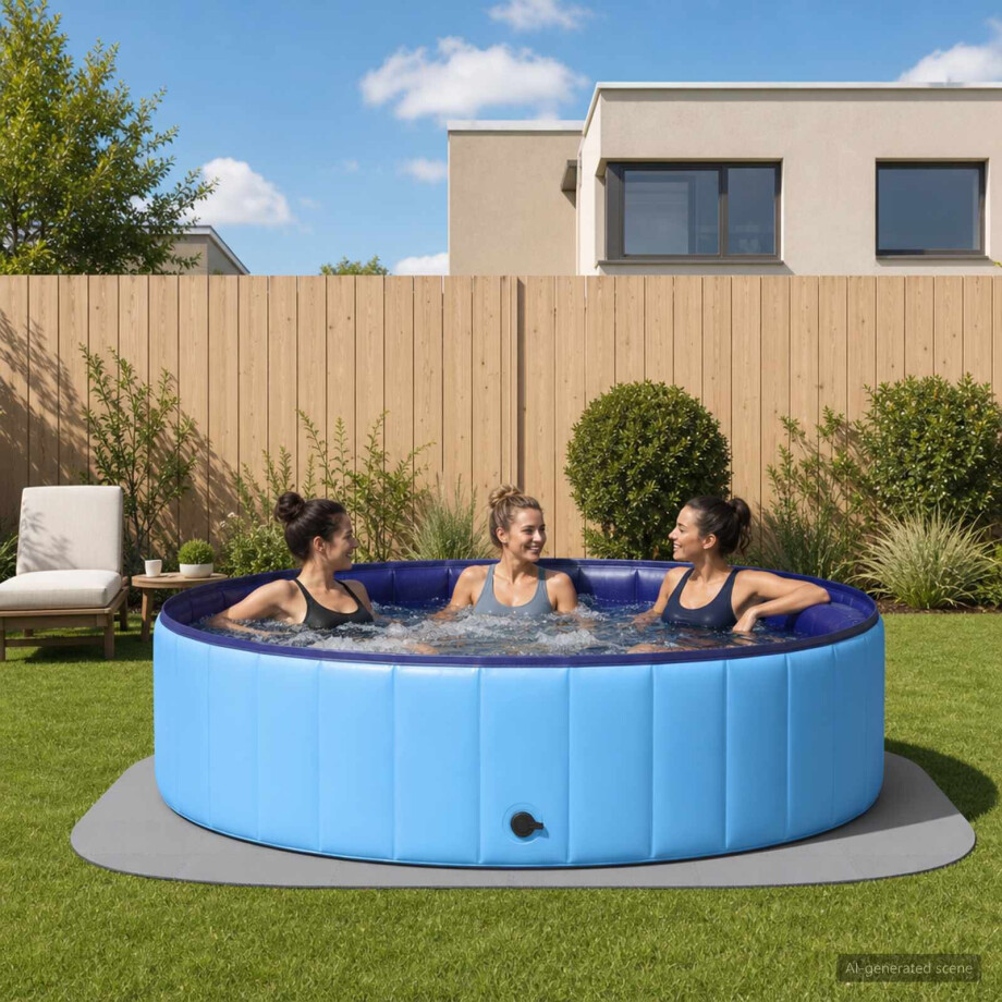 vidaXL Zwembad Grondmat 36 st Ø 350 cm Rond EVA Schuim Grijs afbeelding 1