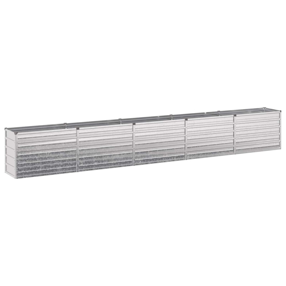 vidaXL Verhoogd Tuinbed Zilverkleurig 400 x 40 x 55 cm gegalvaniseerd afbeelding 1