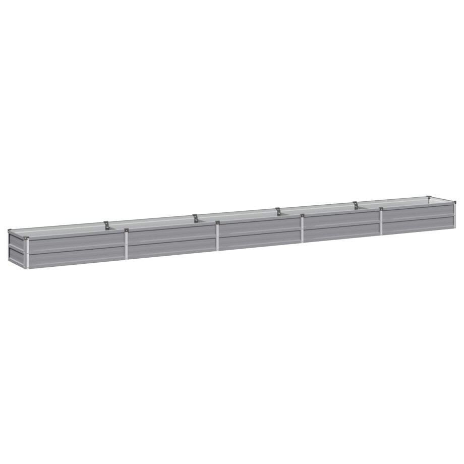 vidaXL Verhoogd Tuinbed Grijs 400 x 40 x 24 cm koudgewalst staal afbeelding 1