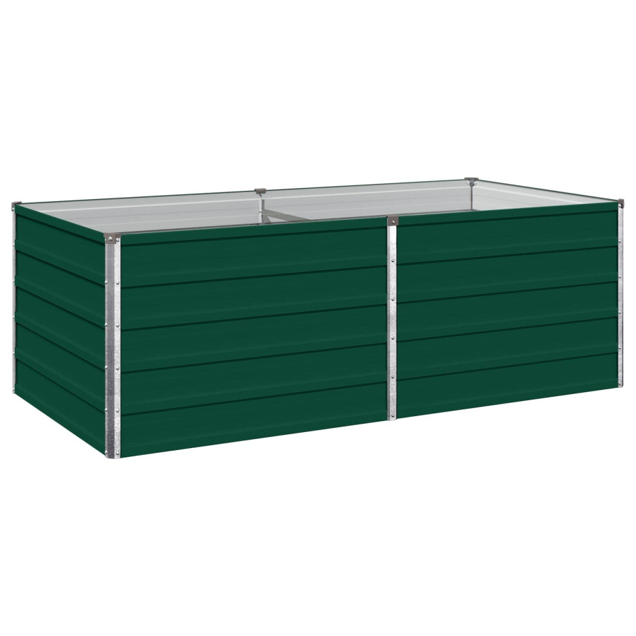 vidaXL Verhoogd Tuinbed Groen 160 x 80 x 55 cm koudgewalst stalen afbeelding 1