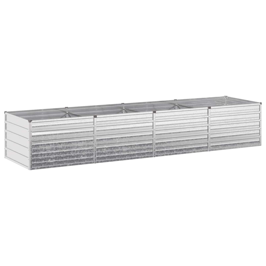 vidaXL Verhoogd Tuinbed Zilverkleurig 320 x 80 x 55 cm gegalvaniseerd afbeelding 1