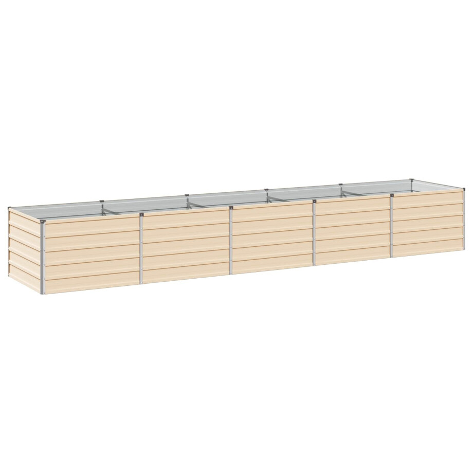 vidaXL Verhoogd Tuinbed Ivoor 400 x 80 x 55 cm koudgewalst staal afbeelding 1