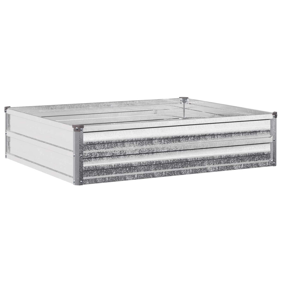 vidaXL Verhoogd Tuinbed Zilverkleurig 100 x 80 x 24 cm gegalvaniseerd afbeelding 1