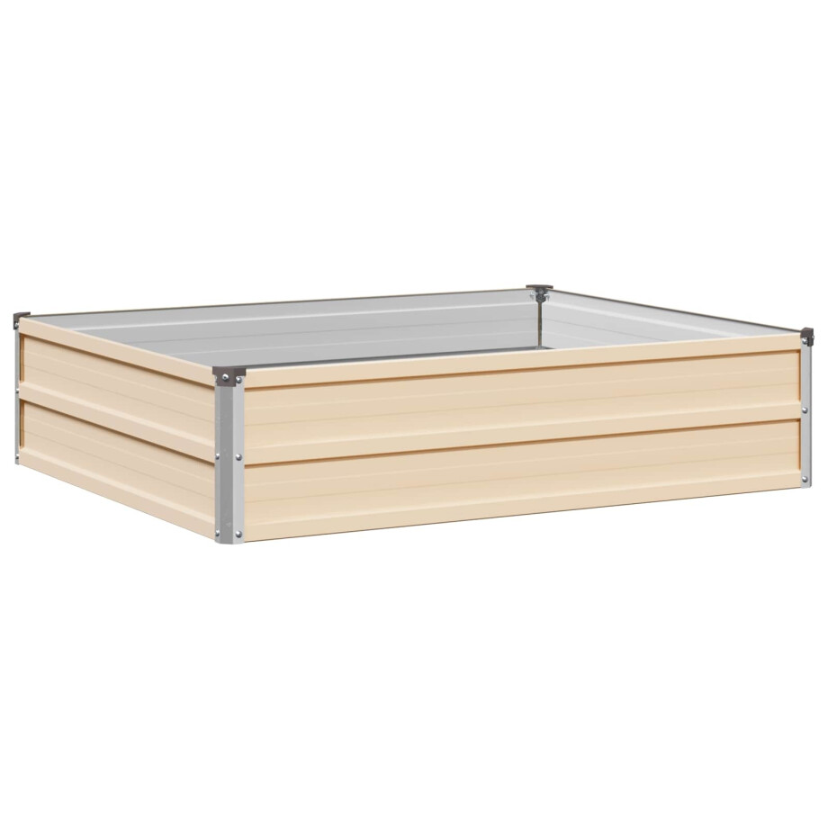 vidaXL Verhoogd Tuinbed Ivoor 100 x 80 x 24 cm koudgewalst staal afbeelding 1