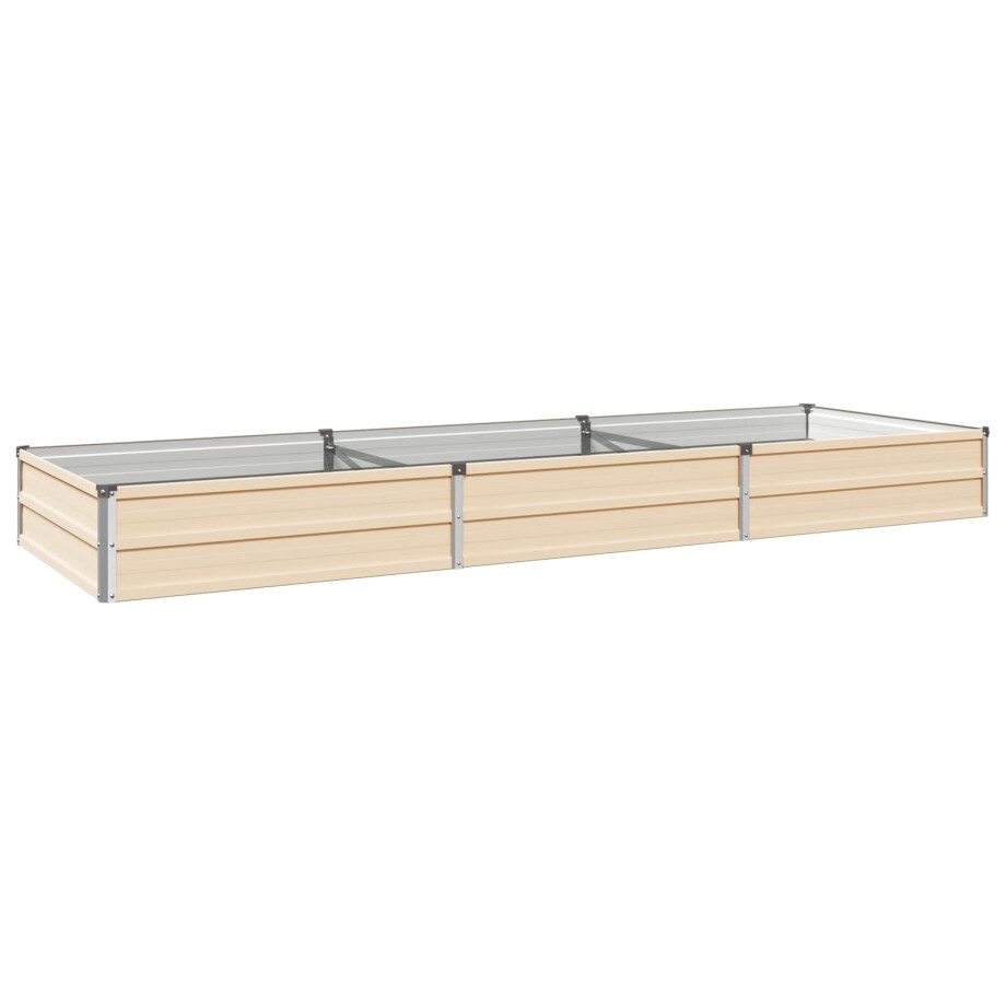 vidaXL Verhoogd Tuinbed Ivoor 240 x 80 x 24 cm koudgewalst staal afbeelding 1