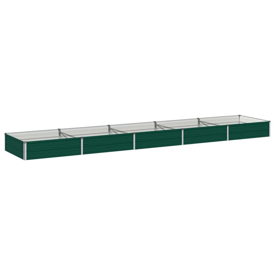 vidaXL Verhoogd Tuinbed Groen 400 x 80 x 24 cm koudgewalst stalen afbeelding 1