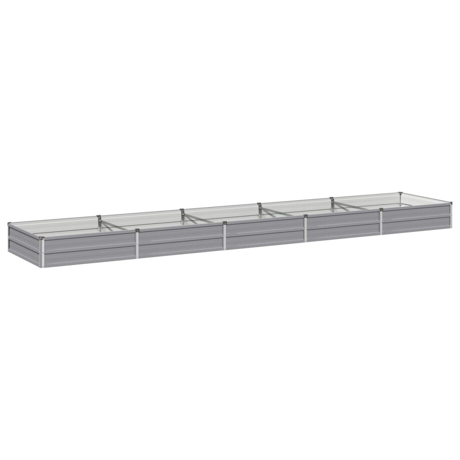 vidaXL Verhoogd Tuinbed Grijs 400 x 80 x 24 cm koudgewalst staal afbeelding 1