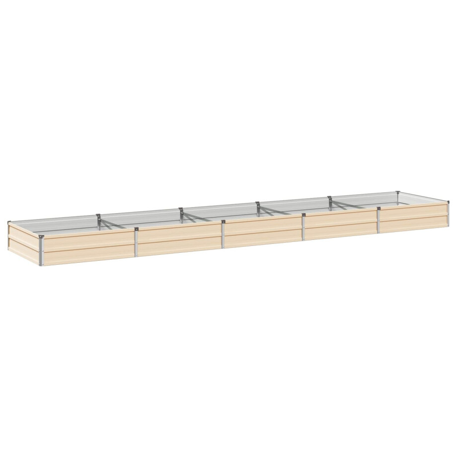 vidaXL Verhoogd Tuinbed Ivoor 400 x 80 x 24 cm koudgewalst staal afbeelding 1